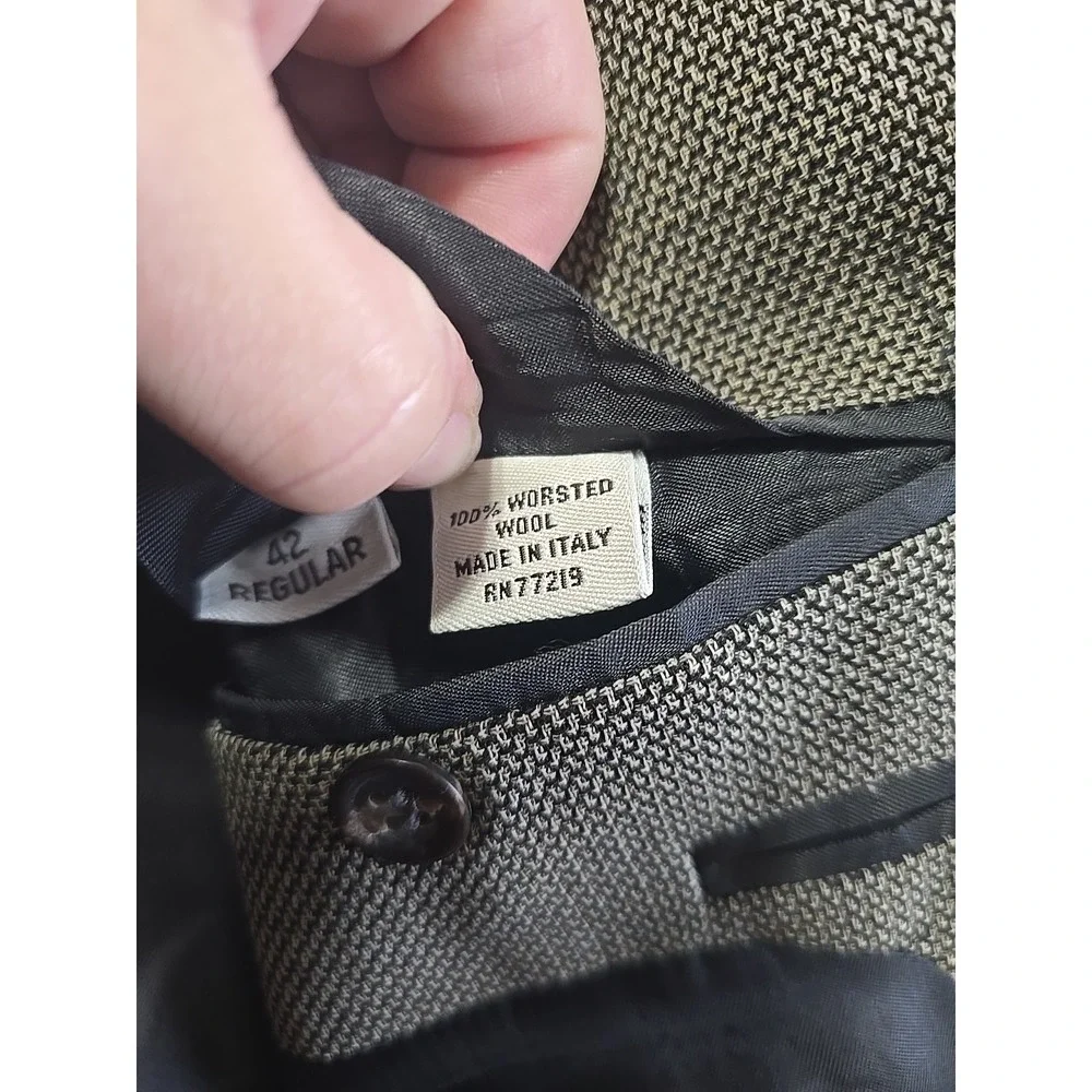 PRONTO UOMO Beige Jacquard WOOL SPORT COAT‎ 42R blazer suit jacket ITALY
